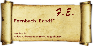 Fernbach Ernő névjegykártya